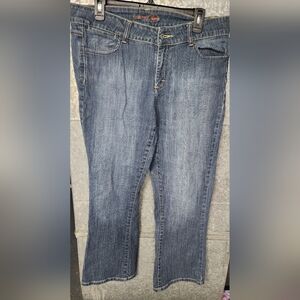 Riders Copper Jeans Womens 11/12 Petite Blue Bootcut Midrise Distressed Denim